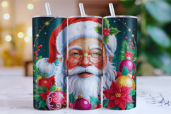 Merry Christmas Santa Tumbler Wrap | Christmas Wrap Product Image 1