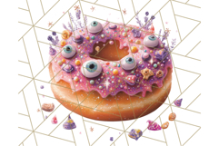Realistic Halloween Donut Clipart PNG, Spooky Cute Sweets Product Image 2
