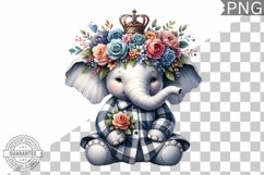 Floral Crown Elephant Sublimation - Clipart Bundle Product Image 10