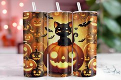 Halloween Cat Tumbler Wrap | Sublimation | Tumblers Product Image 1