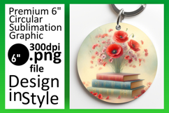 Creative Keychain Round Design PNG , Books Product Image 1