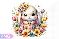 Spring Bunny Clipart - Bunny sublimation PNG Design Product Image 1