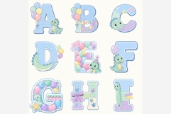 Dino Alphabet Clipart Bundle | Cute Dinosaur PNG Letters A-Z Product Image 5