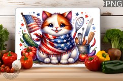 Cat kitchen Cutting Board - Patriotic Cutting Board Product Image 1