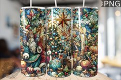 Watercolor Christmas Tumbler Wrap - High Quality 300 Dpi Product Image 1