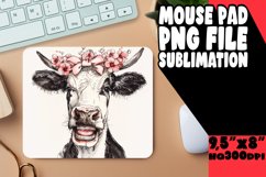 Playful Farmhouse Cow Watercolor Mouse Pad PNG Product Image 1