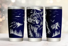 20oz Tumbler laser svg Wolf wrap | Engraved tumbler svg Product Image 3