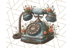 Vintage Cottagecore PNG Clipart, Phones Teacups Home Decor Product Image 2