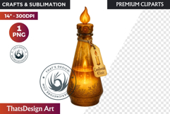 Christmas Winter Potion Bottles PNG, Magical Holiday Clipart Product Image 1