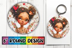 Lovely Valentine&#039;s Bliss: Watercolor Sublimation Coaster Product Image 1