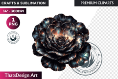 Moody Rose Gold &amp; Mauve Flowers PNG, Dark Romance Clipart Product Image 1