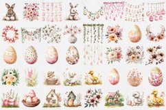 Watercolor Pink and Beige Easter Clipart Bundle Product Image 7