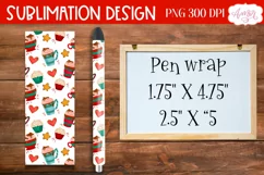 Christmas pen wrap for sublimation | Hot cocoa PNG design Product Image 1