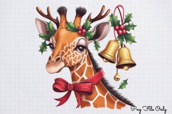 Christmas Giraffes Clipart PNG Product Image 1