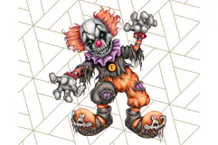 Creepy Clown Halloween PNG Clipart, Spooky Circus Art Product Image 2