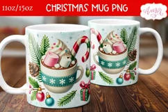 Hot cocoa mug PNG wrap, Cute Christmas coffee mug PNG Product Image 2