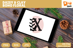 Daisy &amp; Clay Boho Floral Monogram Product Image 1