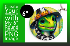 Creative Circle PNG Sublimation Design , Halloween Dino Product Image 1