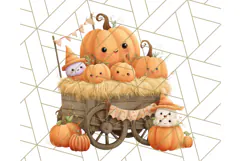 Creepy Carnival Halloween Clipart PNG with Hayride Art Product Image 2