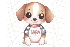 Patriotic Dogs Clipart, Cute 4th of July Puppies PNG Product Image 3