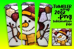 3D Snowman Christmas Tumbler Wrap Design Product Image 1