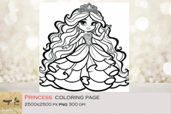 PRINCESS in a beautiful dress, kids Coloring Pages png Product Image 1