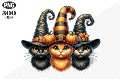 Halloween Cat And Pumpkin Sublimation - Clipart PNG Design Product Image 1
