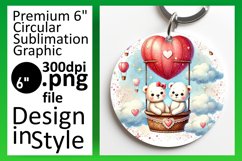 Unique Round Design Keychain Template , Valentine Bear Product Image 1