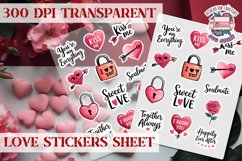 Love sticker Hearts Stickers Sheet St. Valentine&#039;s Heart PNG Product Image 1