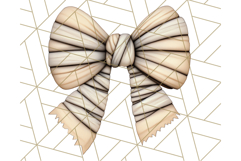 Muted Halloween Bow Clipart, Fall Ribbon PNG Autumn Hair Bow Product Image 2