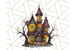 Halloween Buildings Clipart PNG, Haunted Houses Art Product Image 2