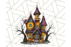 Halloween Buildings Clipart PNG, Haunted Houses Art Product Image 2