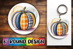 Enchanted Keychain Circle Style, Pumpkin Watercolor Product Image 1