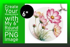Cute Round Design Car Coaster PNG , Flowers Product Image 1