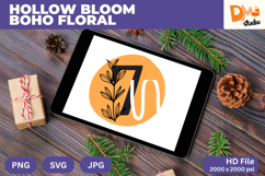 Hollow Bloom Boho Floral Monogram Product Image 1