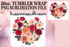 Heart of Flowers Sublimation Tumbler Wrap 20oz Product Image 1