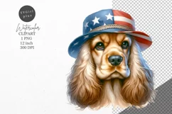 Patriotic clipart, Cocker spaniel clipart, Dog clipart Product Image 1
