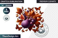 Vibrant Butterfly with Fruit PNG, Tropical Summer Clipart Product Image 1