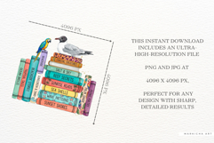 Summer Tropical Books &amp; Birds Clipart Product Image 9