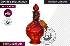 Magical Potion Bottles PNG, Fantasy Witchcraft Clipart witch Product Image 1