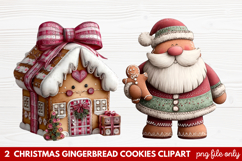 Christmas Gingerbread Cookies Clipart | Cute Holiday Cookie Product Image 1