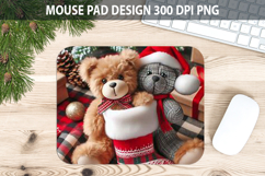 Christmas Beer Mouse Pad Sublimation - Animal PNG Design Product Image 1