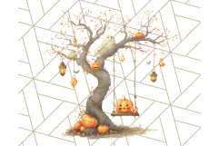 Halloween Neighborhood Clipart PNG for Trick or Treat Product Image 2