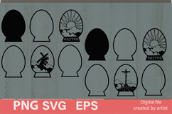 Easter eggs EPS SVG PNG, Easter boho EPS SVG PNG, egg design Product Image 2