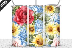 Valentine&#039;s Day Flowers Tumbler Wrap | Sublimation Design Product Image 1