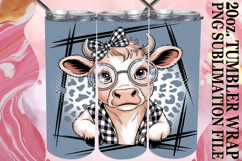 Vibrant Skies 20oz tumbler wrap, Cute Cow Product Image 1