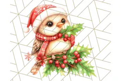 Vintage Christmas Clipart PNG, Cute Animals Holiday Elements Product Image 2