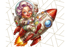 Wild Grandma Clipart PNGs, Funny Quirky Old Ladies Product Image 2
