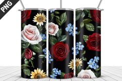 Rose Flowers Tumbler Wrap| Sublimation Design | Tumble PNG Product Image 5