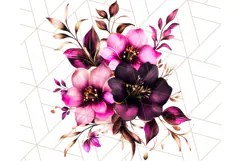 Gothic Floral PNG, Dark Aesthetic Flowers Clipart Print Product Image 2